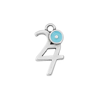 Hμερομηνία 27 ασημί με ματάκι 18mm