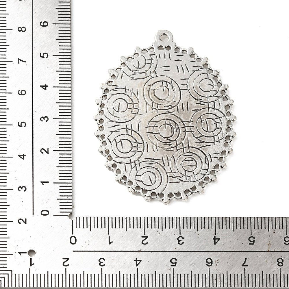 Μεταλλική οβάλ ασημί κορνίζα 40mm