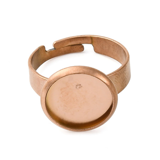 Ατσάλινη ροζ χρυσό βάση δαχτυλιδιού 12mm