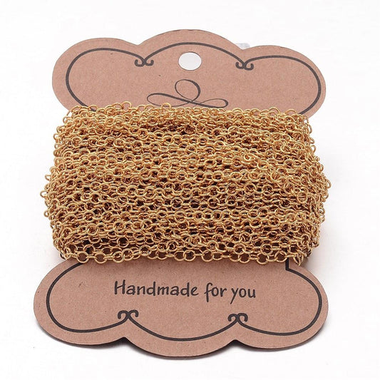 Χρυσή ατσάλινη ανοιγόμενη αλυσίδα 3.5mm -SSG13