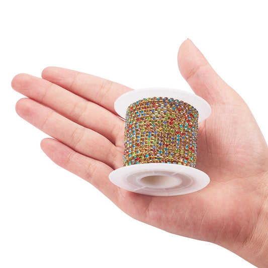 Τρέσα στρας χρυσό πολύχρωμο 2mm