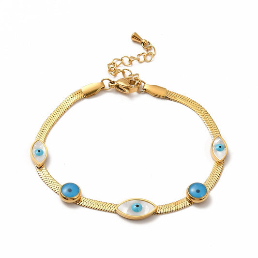 Ατσάλινο βραχιόλι με ματάκια