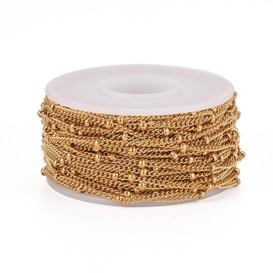 Χρυσή ατσάλινη αλυσίδα 2mm -SGB2