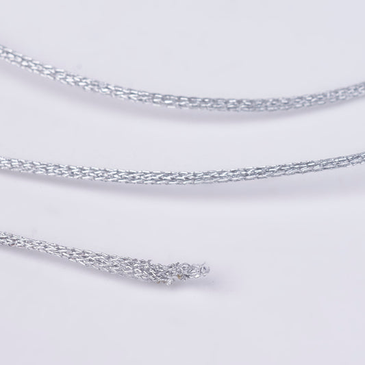 Μεταλλιζέ κορδόνι ανοιχτό ασημί 1mm