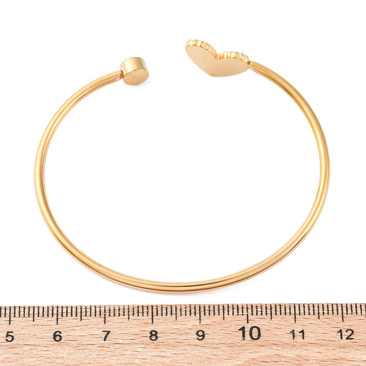 Ατσάλινη χειροπέδα με καρδιά και στρας