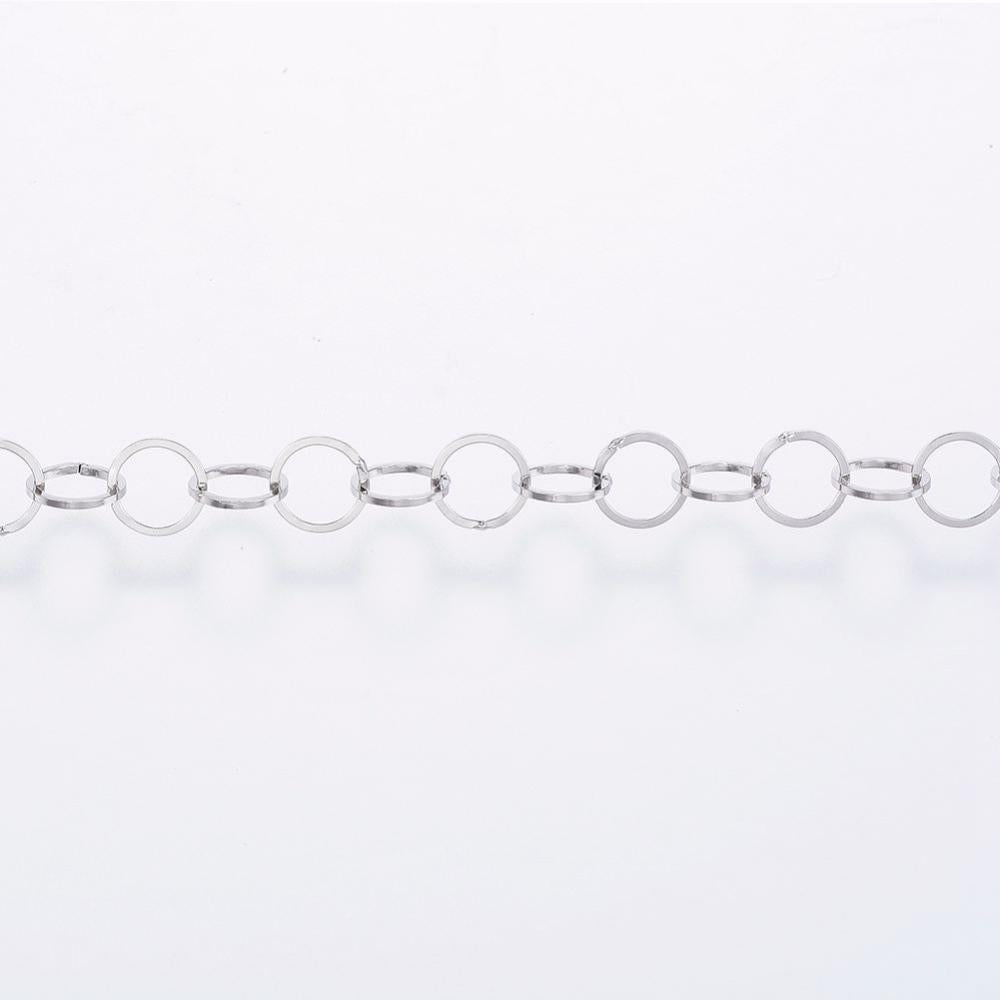 Ασημί στρογγυλή ατσάλινη αλυσίδα 5mm -SS5