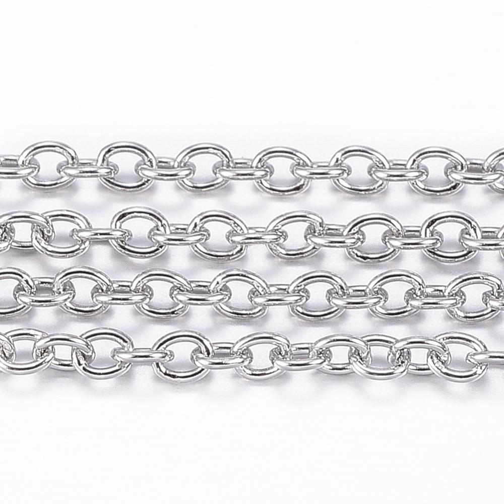 Ασημί ατσάλινη αλυσίδα 2mm -SS1