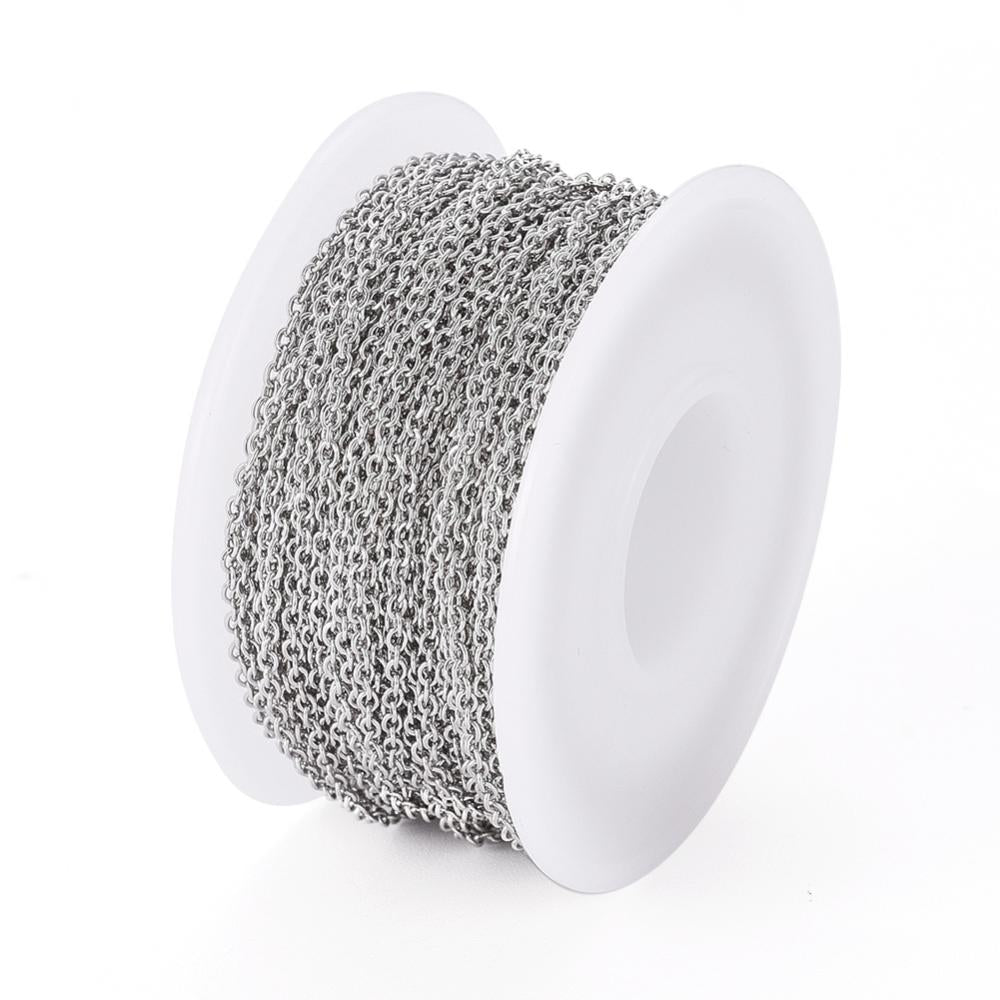 Ασημί ατσάλινη αλυσίδα 2mm -SS1