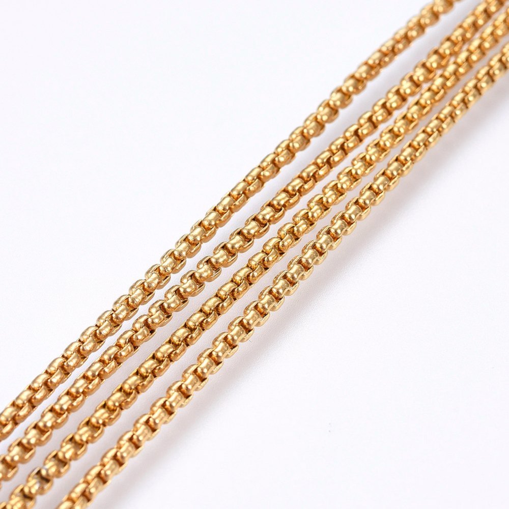 Χρυσή ατσάλινη αλυσίδα 2mm