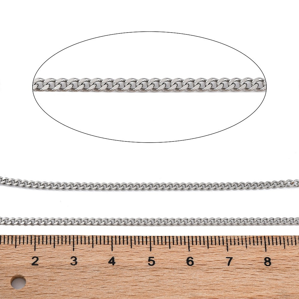 Αλυσίδα Ατσάλινη Γκουρμέτ Κολλητή 3x2x1mm