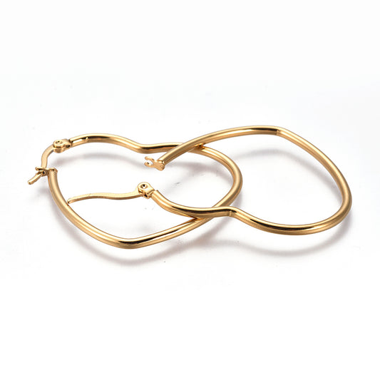 Ατσάλινοι κρίκοι χρυσοί καρδιά 42mm