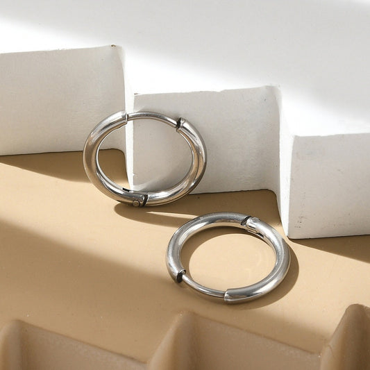 Ατσάλινοι κρίκοι ασημί 17mm