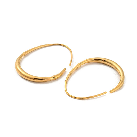 Ατσάλινα σκουλαρίκια μεγάλα οβάλ 38mm