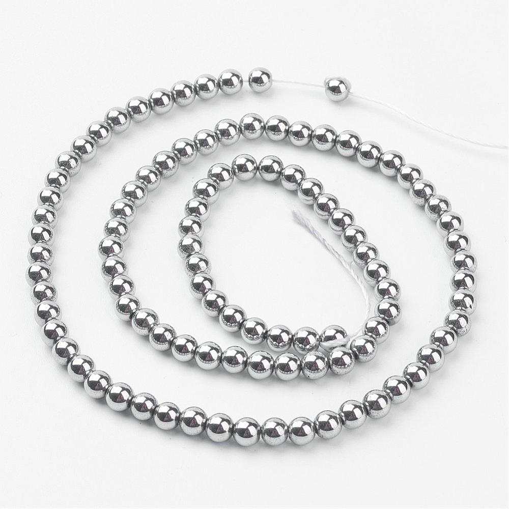 Αιματίτης ασημί 4mm