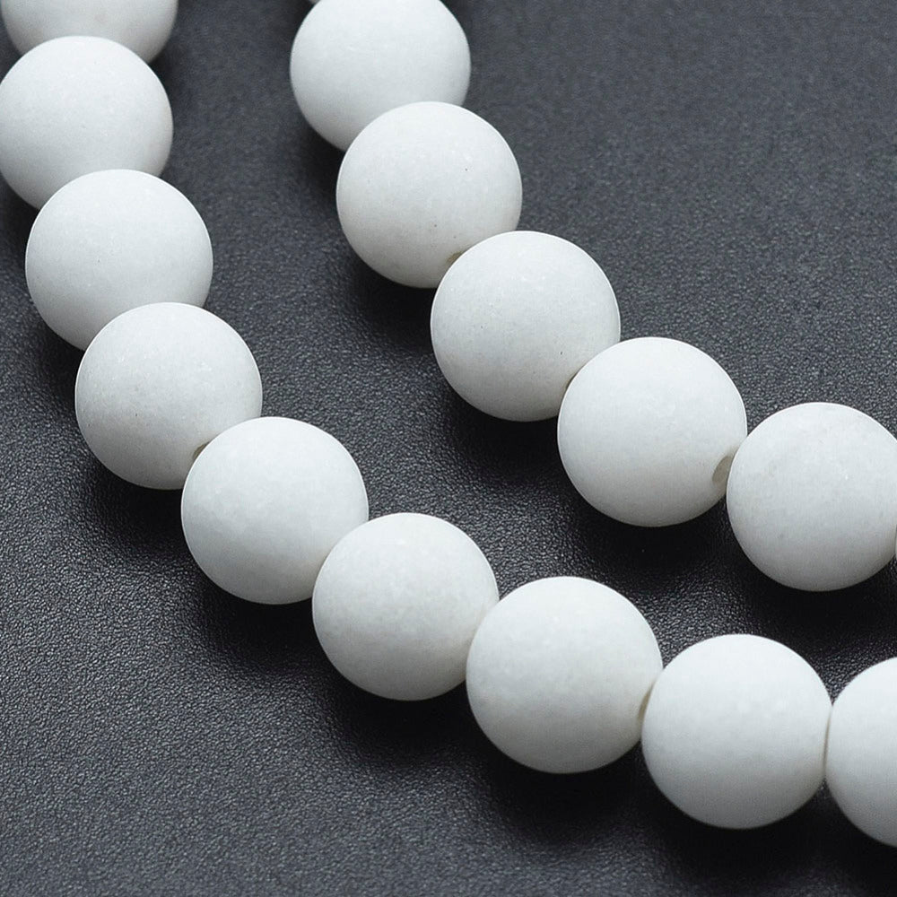 Νεφρίτης λευκός ματ 4mm