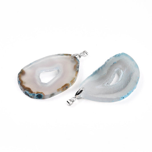 Μενταγιόν ημιπολύτιμη ακανόνιστη αχάτης