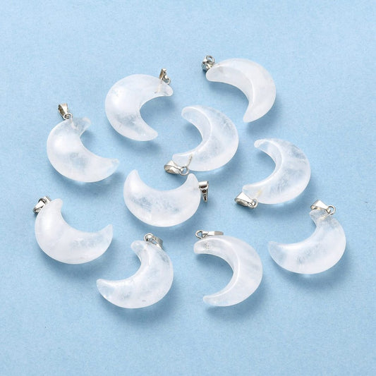 Μενταγιόν φεγγάρι λευκός χαλαζίας