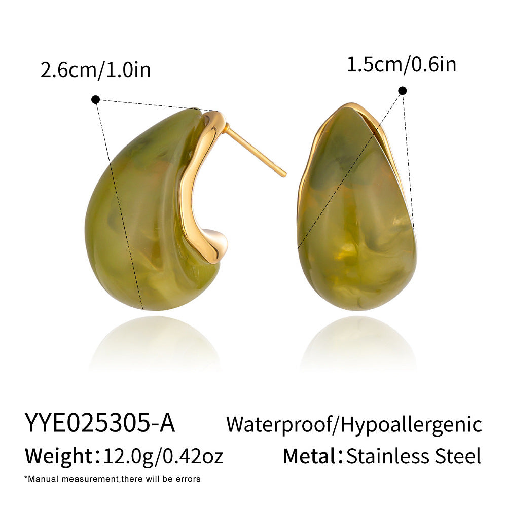 Καρφωτά ατσάλινα σκουλαρίκια σταγόνα