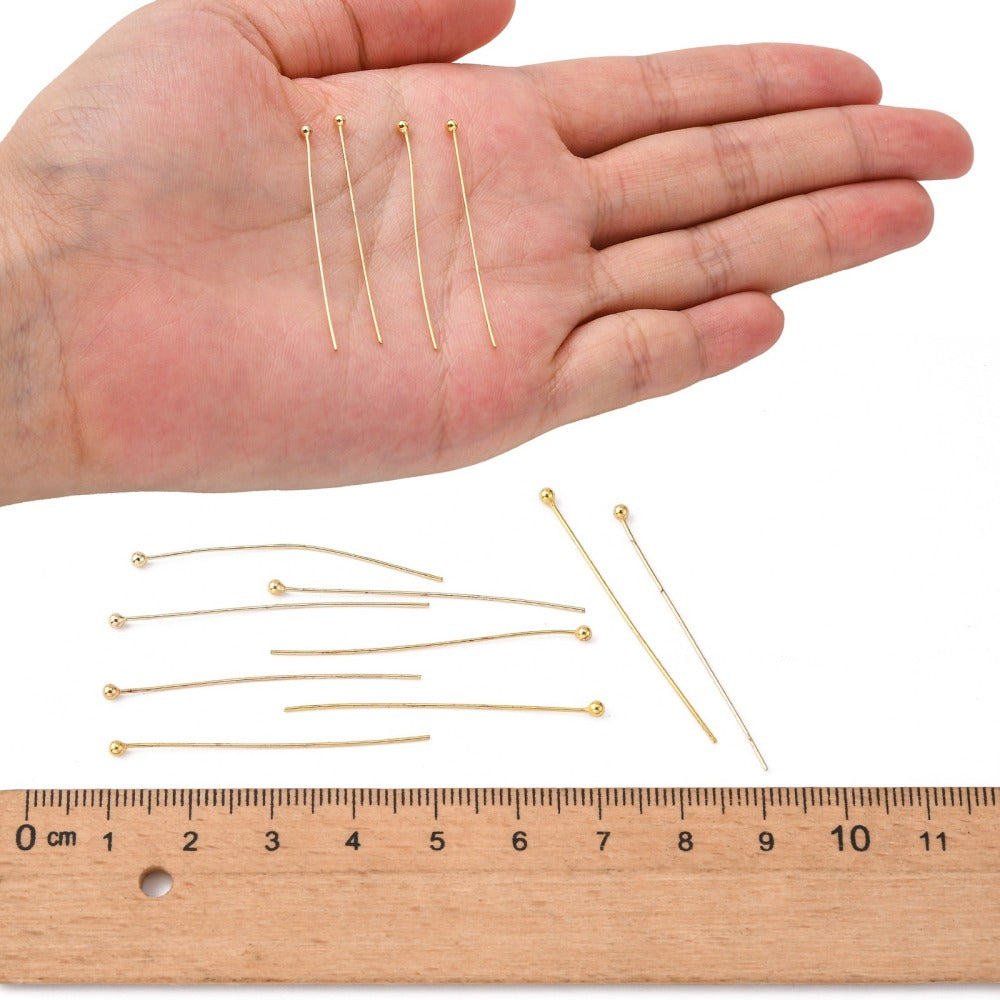Ατσάλινο Καρφάκι με μπίλια Χρυσό 40mm