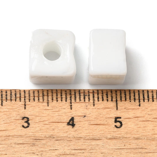 Γυάλινος λευκός κύβος 10mm