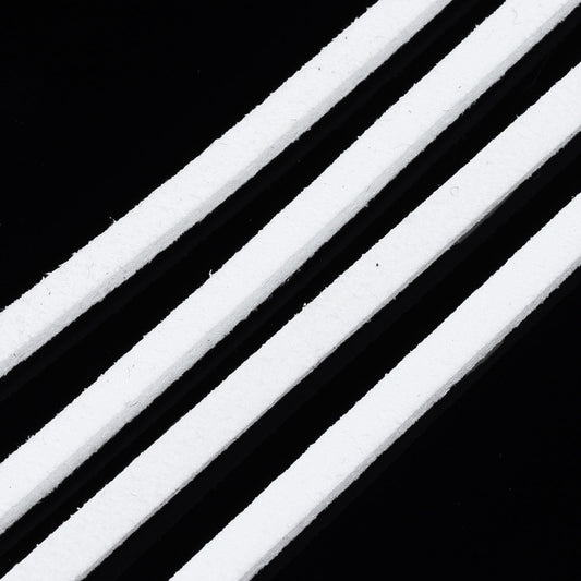 Σουέτ φλατ κορδόνι λευκό