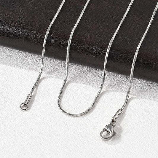 Aτσάλινη στρογγυλή ασημί αλυσίδα φίδι 45cm