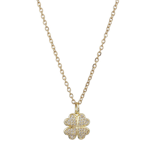 Ατσάλινο κολιέ τετράφυλλο τριφύλλι