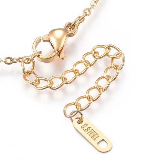 Ατσάλινο κολιέ με οβάλ μπάρα και ζιργκόν