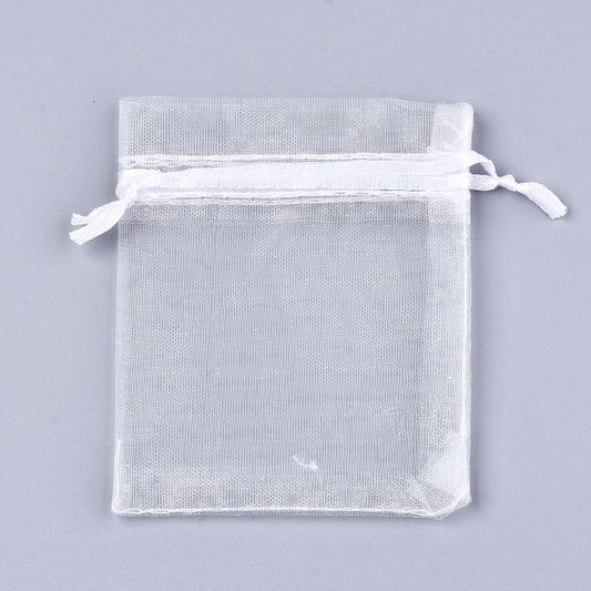 Πουγκί οργάντζας λευκό 12x9cm
