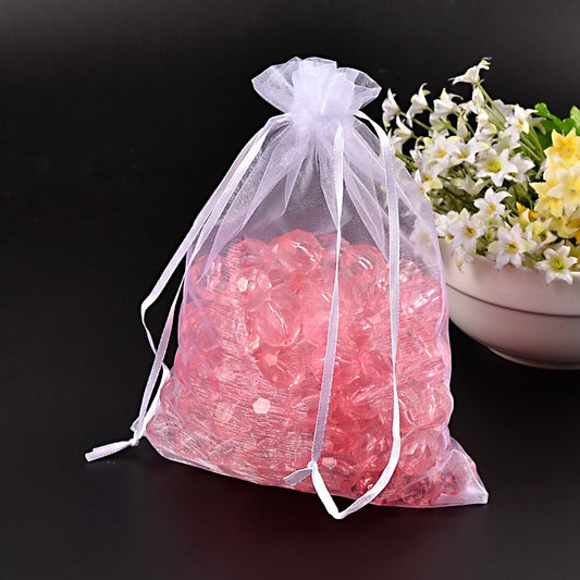 Πουγκί οργάντζας λευκό 17x23cm