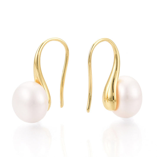 Ορειχάλκινα σκουλαρίκια με μαργαριτάρι