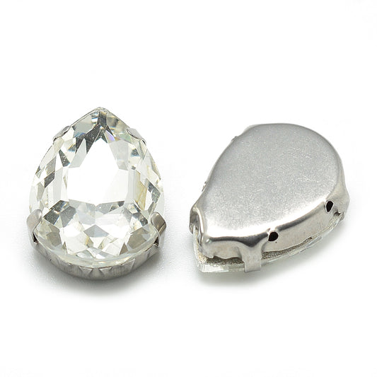 Λευκά κρύσταλλα ραφτά με βάση 14mm