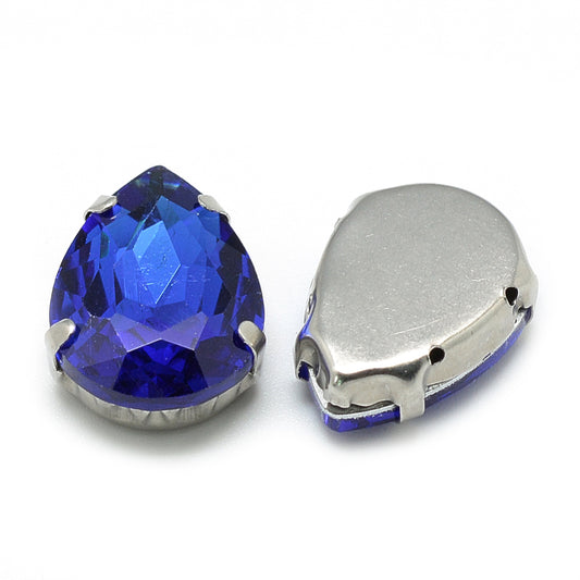 Μπλε κρύσταλλα ραφτά με βάση 14mm