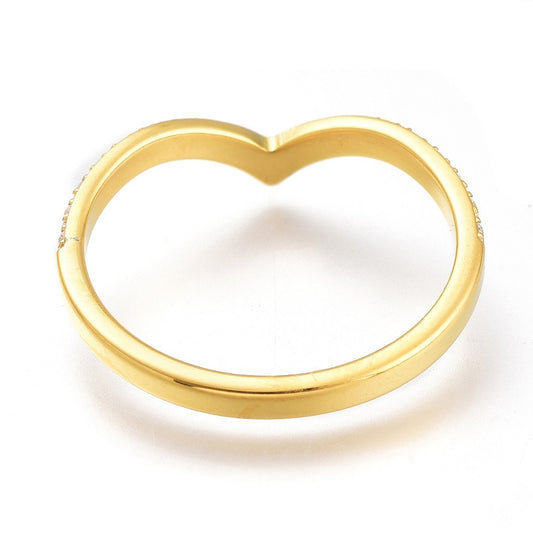 Ατσάλινο βεράκι βέλος χρυσό με ζιργκόν