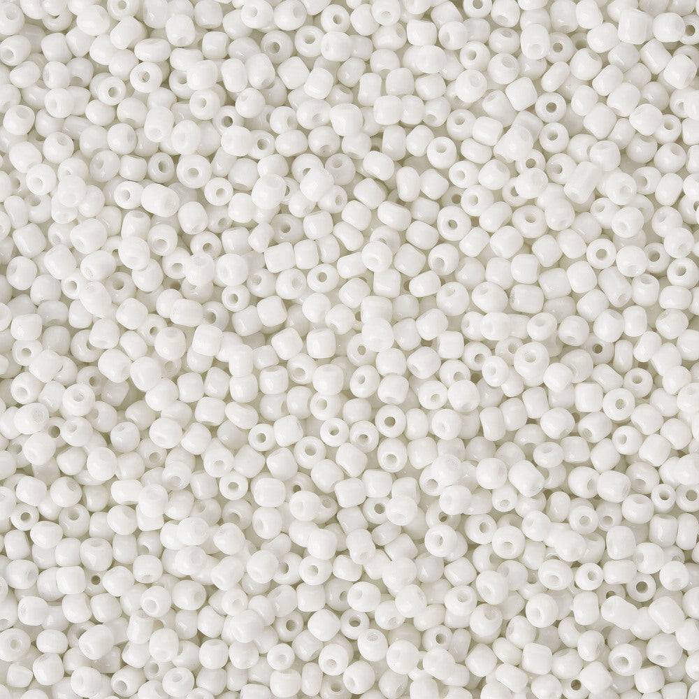 Γυάλινο λευκό χαντράκι 2mm - GLABE201