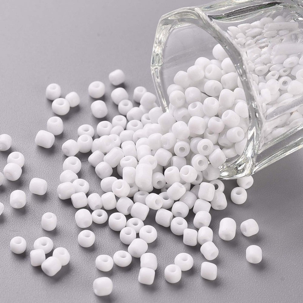 Γυάλινο λευκό χαντράκι 3mm - GLABE301