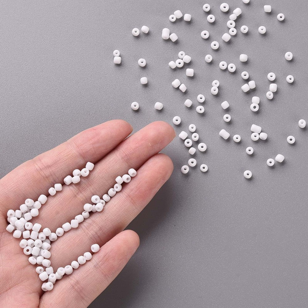 Γυάλινο λευκό χαντράκι 3mm - GLABE301