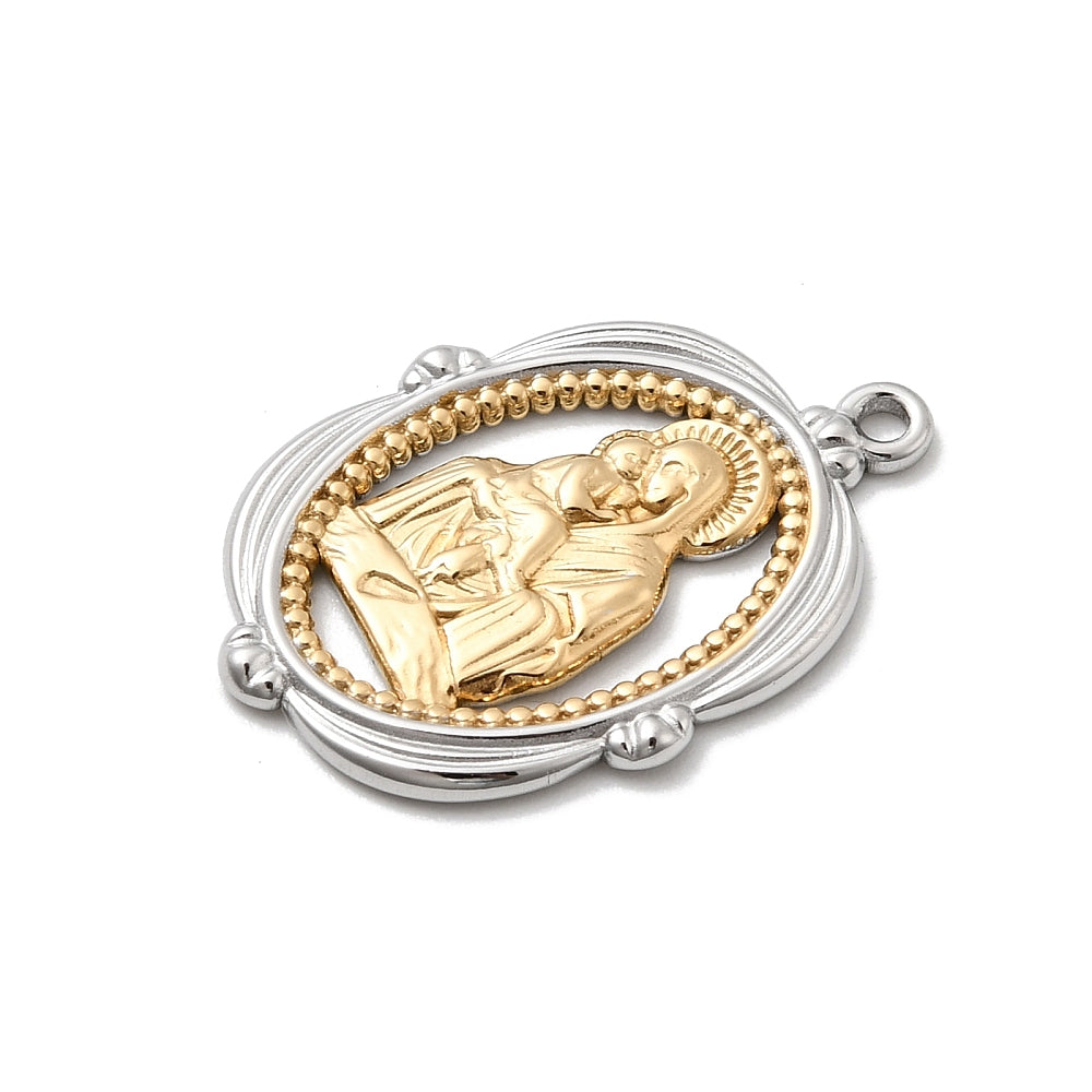 Ατσάλινο δίχρωμο στοιχείο παναγία 27mm