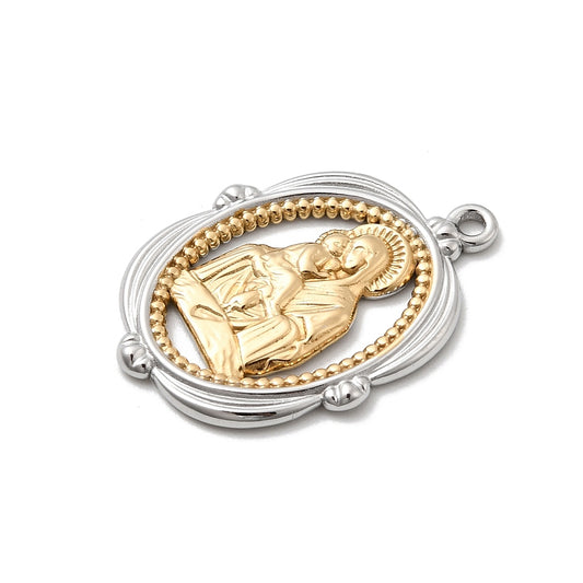 Ατσάλινο δίχρωμο στοιχείο παναγία 27mm