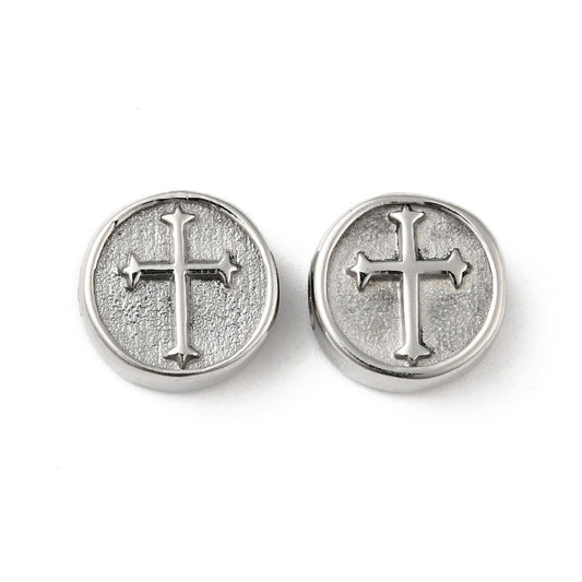 Ατσάλινο χάντρα με σταυρό 10mm