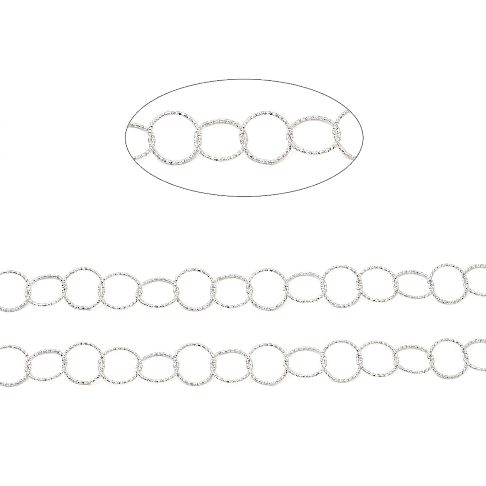 Ασημί ατσάλινη σφυρήλατη αλυσίδα 13mm