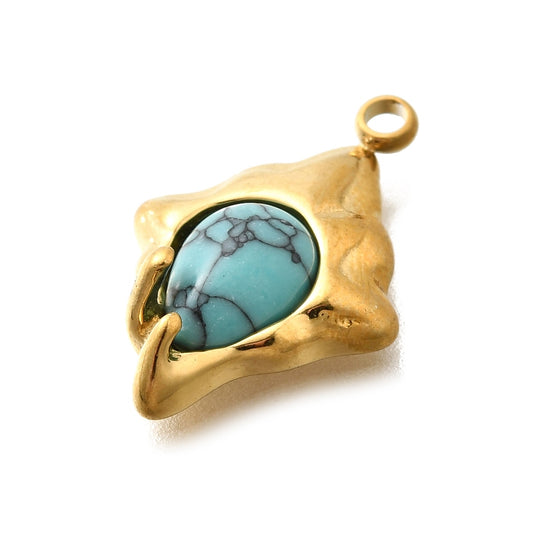 Ατσάλινο Στοιχείο ρόμβος με τυρκουάζ