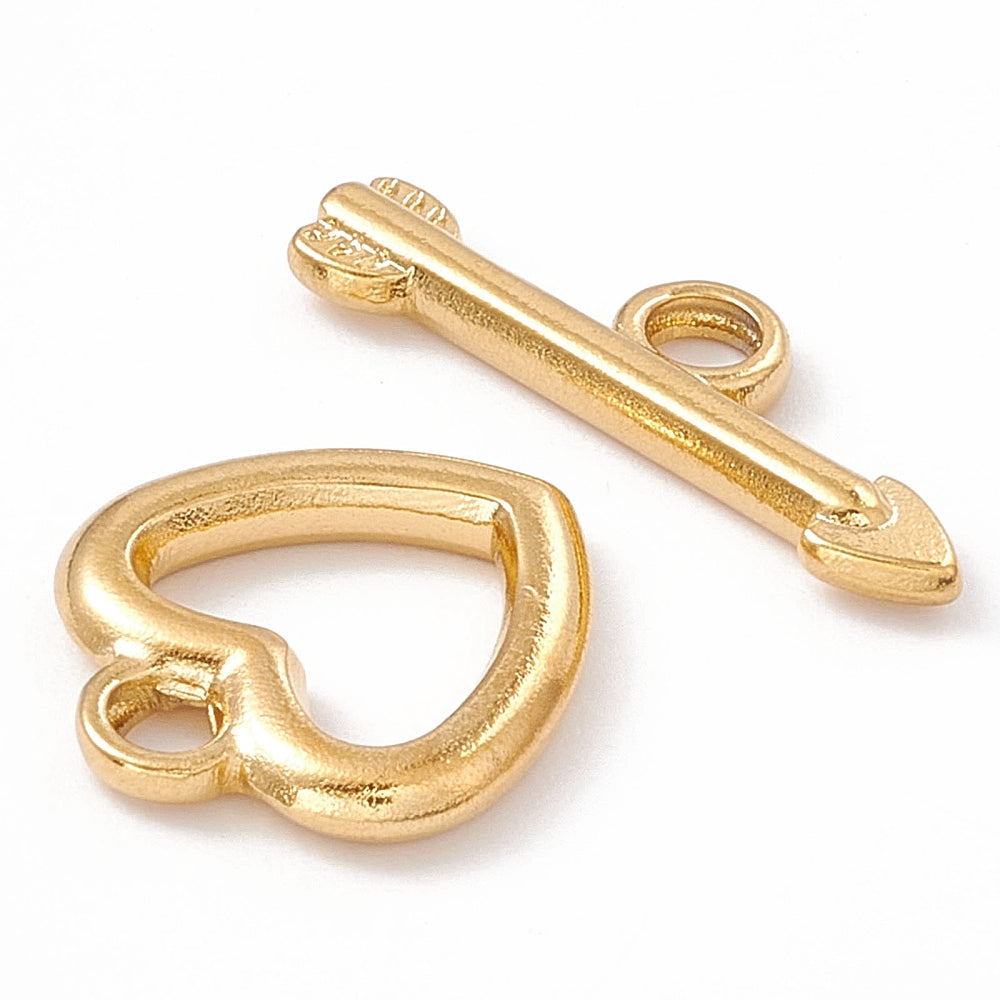 Ατσάλινο Κούμπωμα με καρδιά και μπάρα βέλος-ATSG45