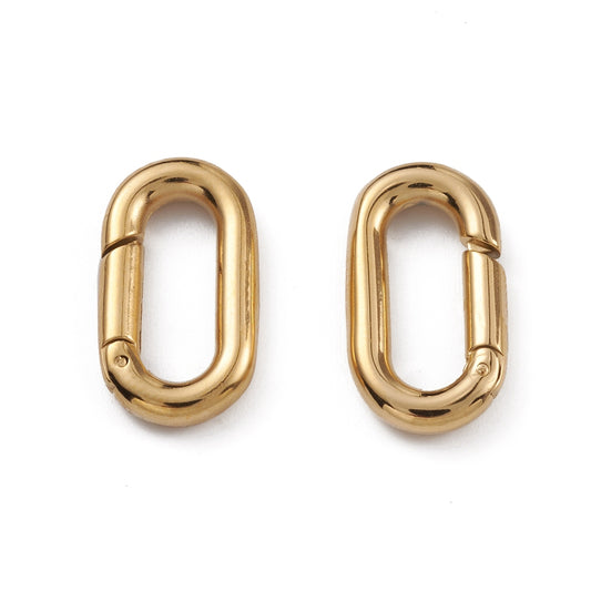 Ατσάλινο οβάλ χρυσό κούμπωμα 18mm