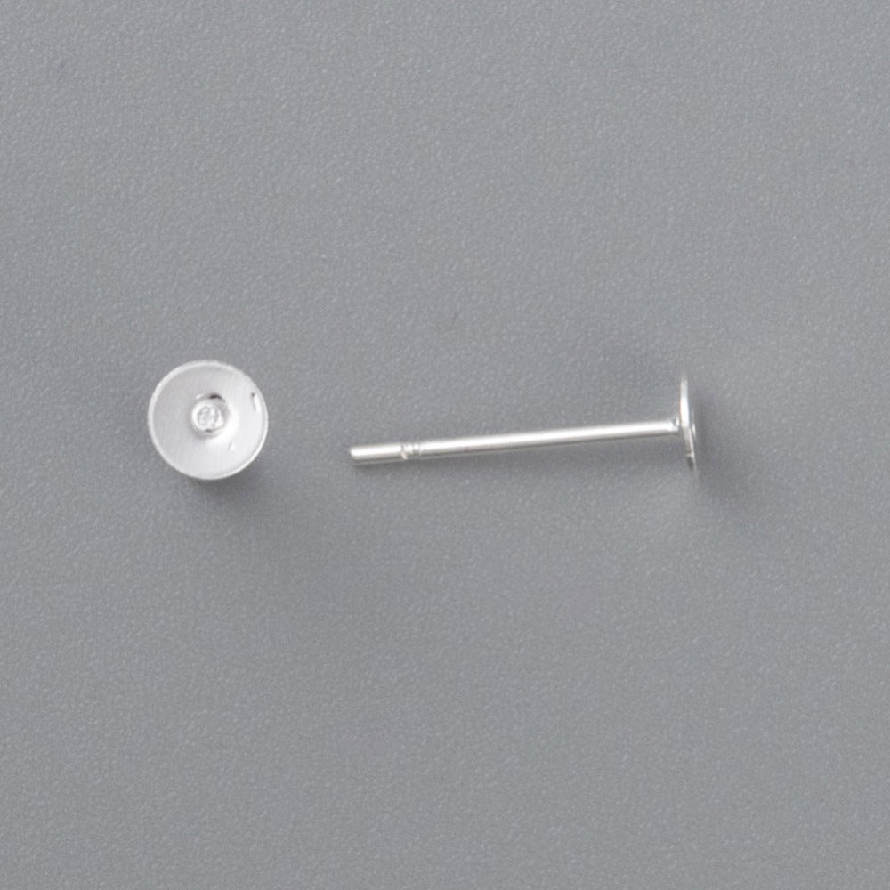 Ατσάλινη επίπεδη βάση σκουλαρικιού 4mm