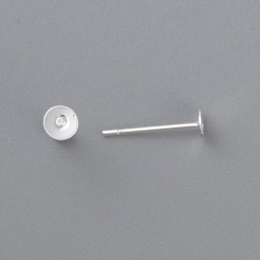 Ατσάλινη επίπεδη βάση σκουλαρικιού 4mm