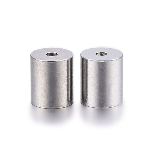 Ατσάλινο ασημί καπάκι με τρύπα 6mm