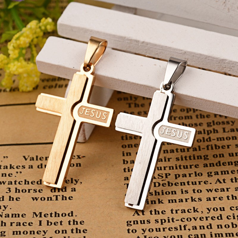 Ατσάλινο Στοιχείο σταυρός Jesus 30mm