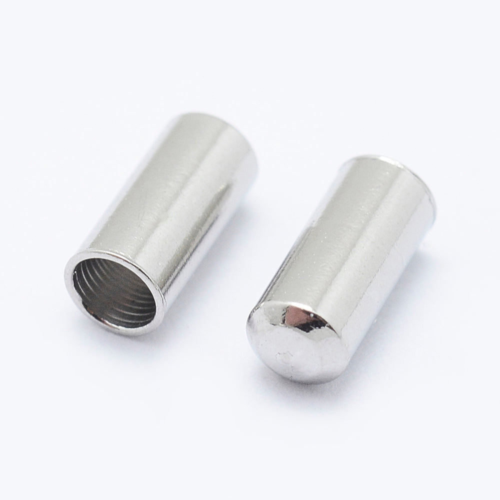 Ατσάλινο ασημί καπάκι με τρύπα 2.5mm