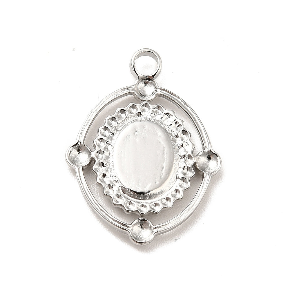 Ατσάλινη ασημί βάση 8.5mm